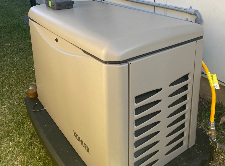 generator installed outside house